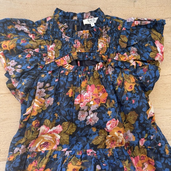 Sea New York Ines Floral Mini Ruffle Dress 2 - Picture 5 of 9